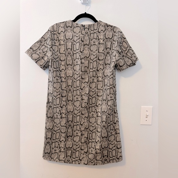 Zara Snake Animal Print Short Sleeve Shift Dress - XS - Picture 4 of 6